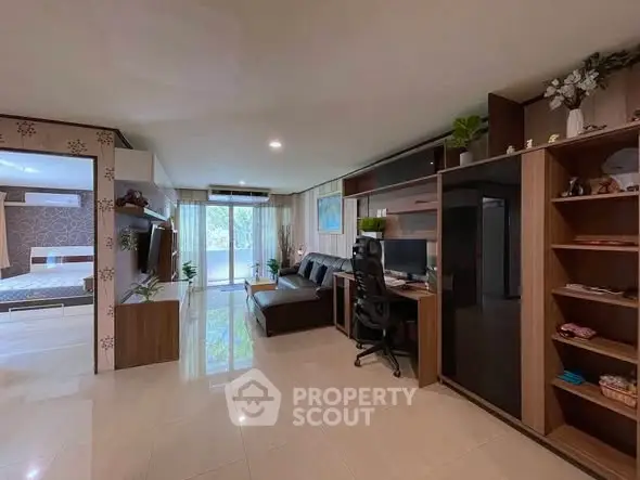 Spacious modern living room with open layout and stylish decor