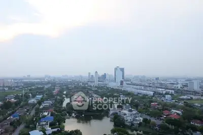 Stunning cityscape view with lush greenery and modern skyline