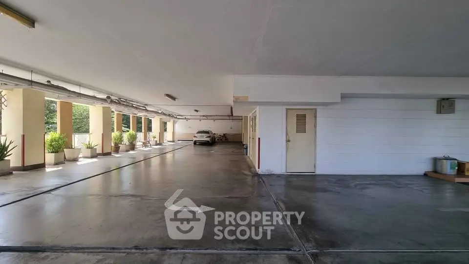 Spacious parking area with natural light and easy access