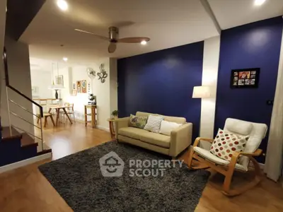 Stylish living room with modern decor and cozy seating area
