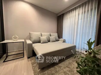 Cozy living room with modern sofa bed and elegant decor