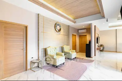 Luxurious modern living room with elegant decor and stylish furniture