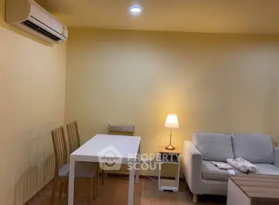 Cozy living room with modern furniture and warm lighting