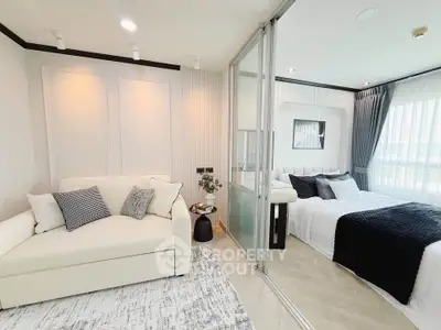 Modern studio apartment with elegant decor and natural light