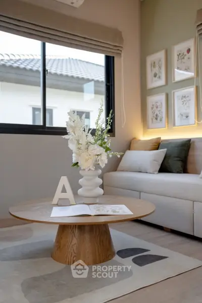 Stylish living room with modern decor and natural light
