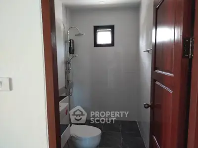 Modern bathroom with sleek fixtures and natural light