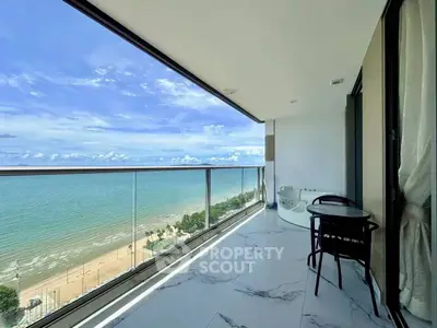 Stunning beachfront balcony with ocean view and modern design