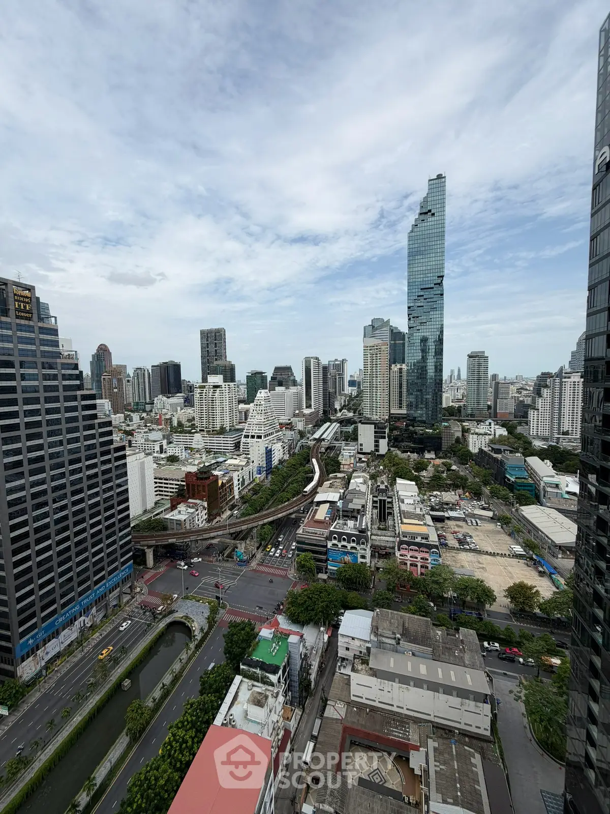 Stunning cityscape view showcasing modern skyscrapers and urban landscape, perfect for real estate investment.