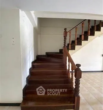 Elegant wooden staircase in a modern home interior
