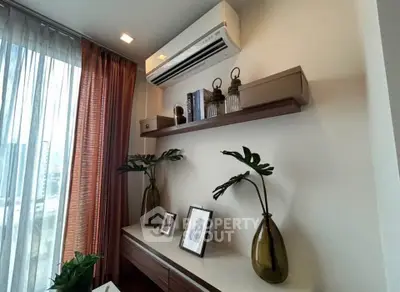 Stylish modern living room with air conditioning and elegant decor