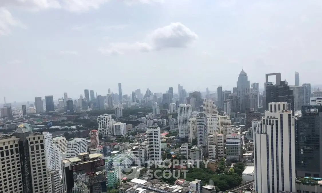 Stunning cityscape view showcasing a vibrant urban skyline with high-rise buildings.