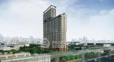 Stunning high-rise building with panoramic city views and lush greenery.