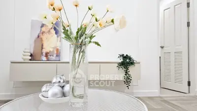 Modern living room with elegant decor and minimalist design