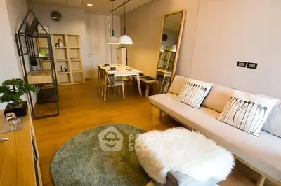 Stylish modern living room with cozy decor and elegant furnishings