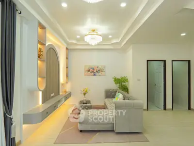 Luxurious living room with elegant decor and plush seating