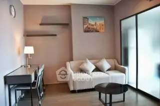 Modern living room with sleek furniture and stylish decor