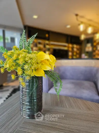 Stylish modern living room with elegant decor and cozy seating area