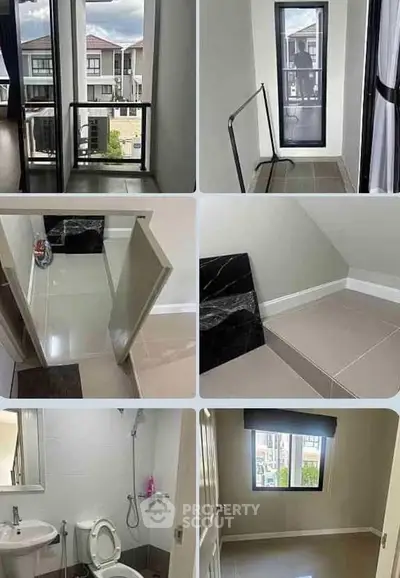 Modern townhouse interior with sleek bathroom and spacious rooms