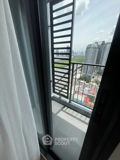 Stunning city view from a modern balcony, perfect for urban living.