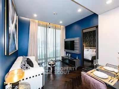 Luxurious modern living room with elegant decor and stylish furniture