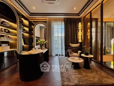 Luxurious modern living room with elegant decor and natural light