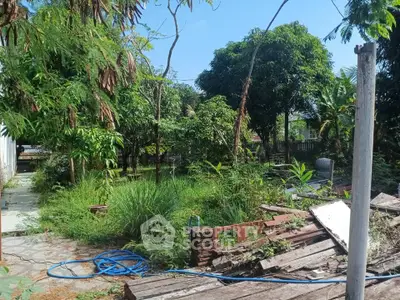 Lush garden area with trees and greenery, perfect for landscaping potential.