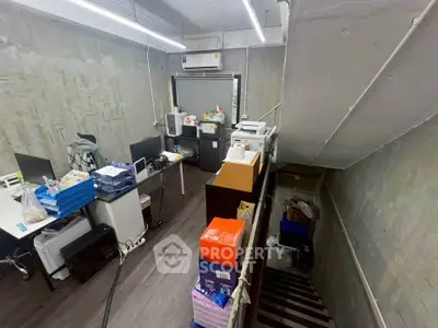 Modern office space with sleek design and ample storage solutions
