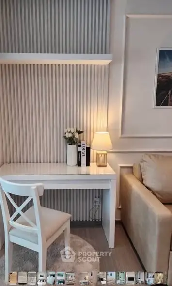 Stylish modern living room with elegant decor and cozy seating area