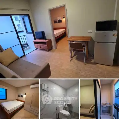 Modern apartment interior with living room, bedroom, and bathroom featuring sleek design and natural light.
