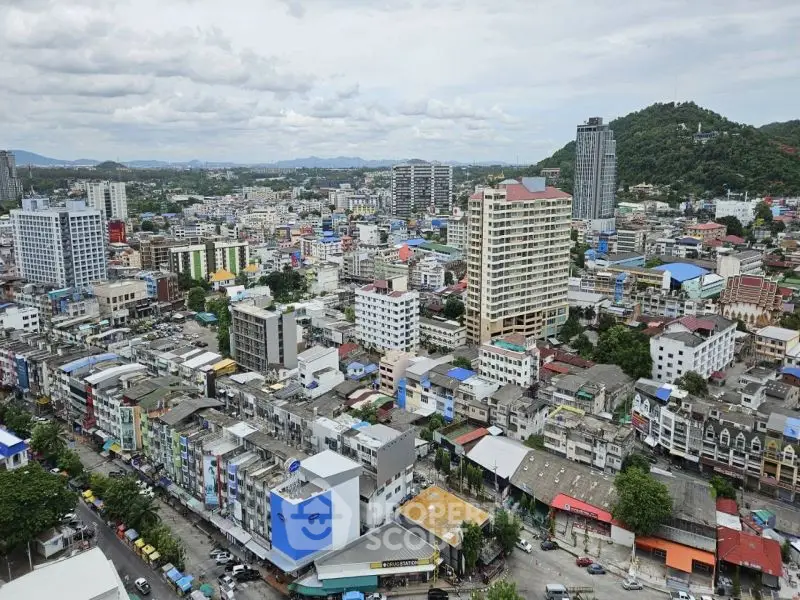 Panoramic cityscape view showcasing diverse urban architecture and vibrant skyline.