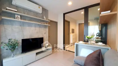 Modern living room with stylish decor and open layout