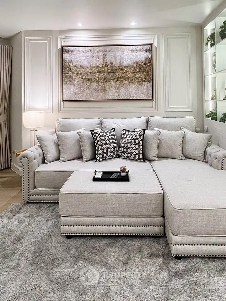 Luxurious living room with elegant sofa and stylish decor