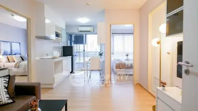 Modern open-plan apartment with stylish decor and natural light