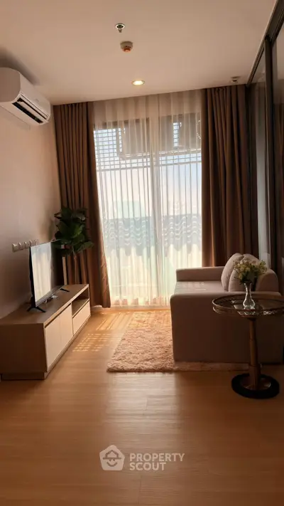 Modern living room with natural light and stylish decor