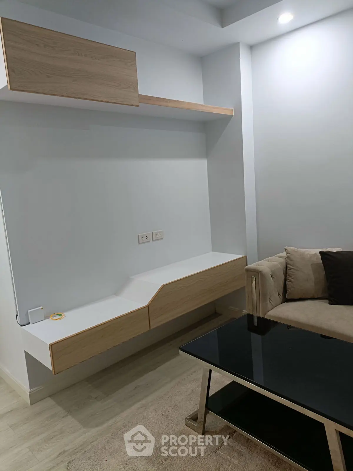 Modern living room with sleek furniture and minimalist design