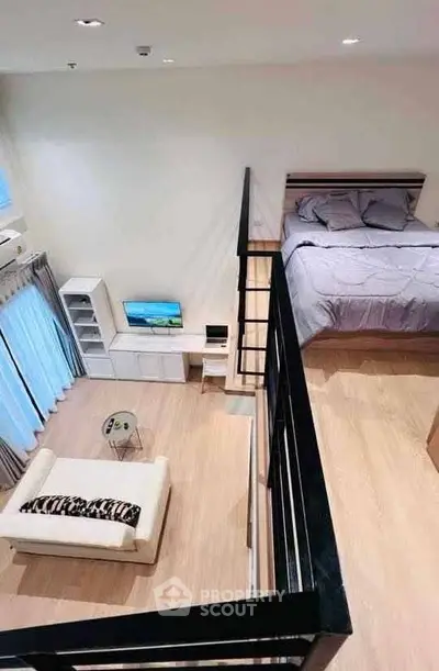 Modern loft apartment with mezzanine bedroom and stylish living area