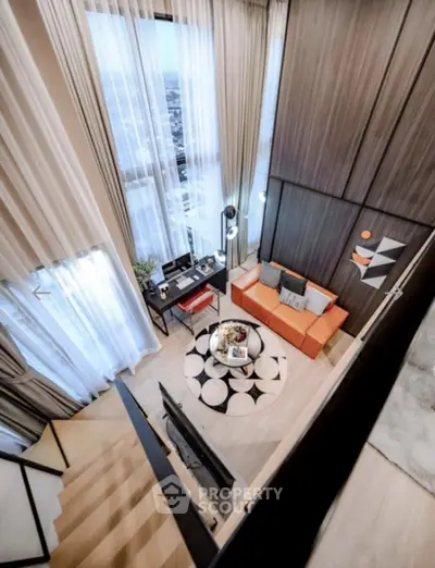 Stunning loft apartment with high ceilings and modern decor