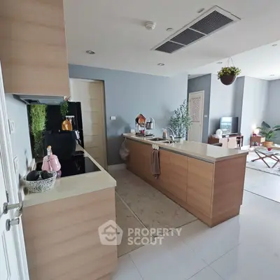 Modern open kitchen with sleek design and spacious layout