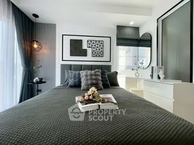 Luxurious modern bedroom with elegant decor and natural light