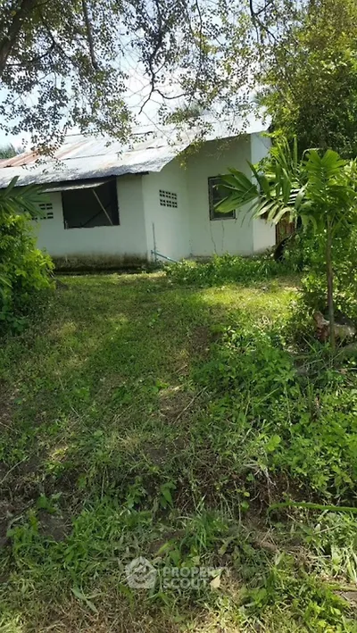 Charming rustic house with lush garden and mature trees, perfect for nature lovers seeking tranquility.