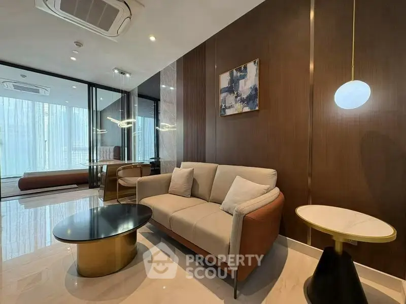Luxurious modern living room with elegant furniture and stylish decor