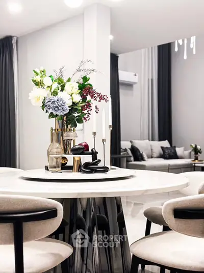 Modern living room with elegant decor and stylish furniture