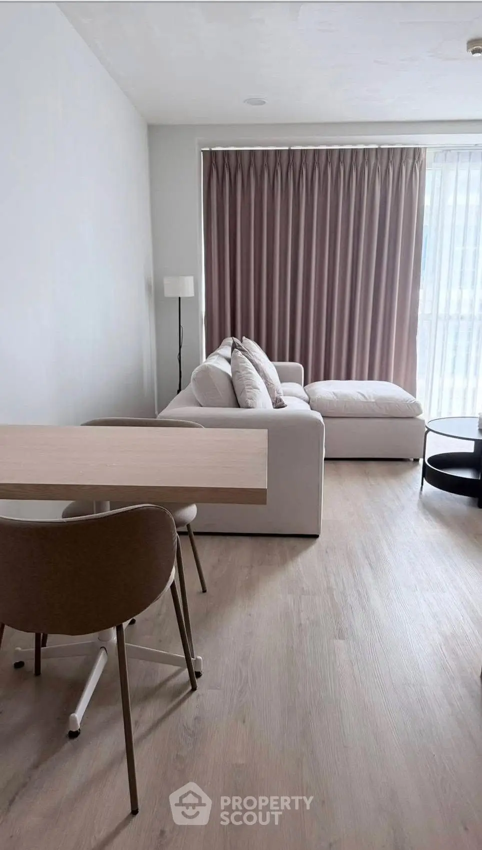 Modern living room with elegant decor and natural light