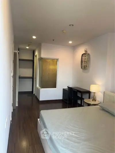 Modern bedroom with stylish decor and cozy ambiance