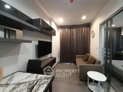 Modern living room with sleek furniture and stylish decor