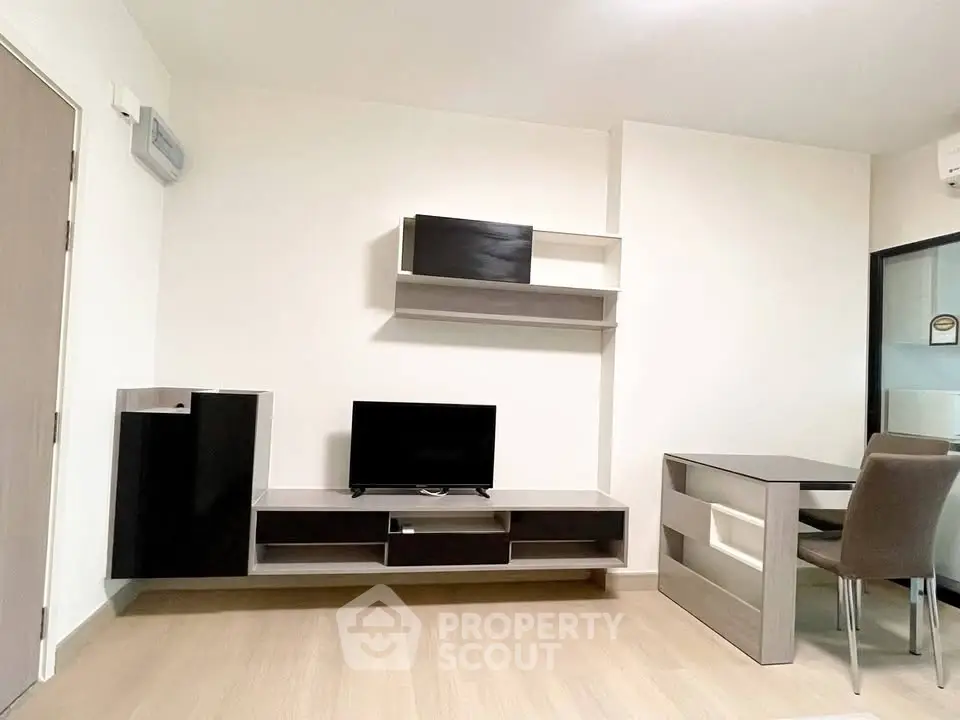 Modern living room with sleek furniture and minimalist design