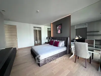 Luxurious bedroom with modern decor and elegant furnishings