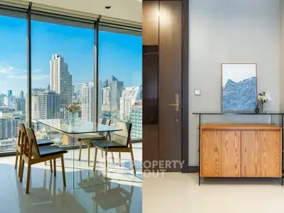 Luxurious high-rise apartment with stunning city view and elegant interior design