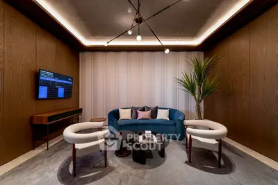 Luxurious modern living room with elegant furniture and ambient lighting