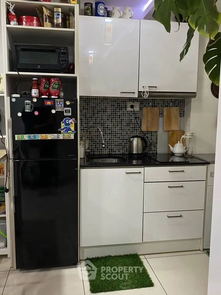 Compact kitchen with modern appliances and sleek cabinetry